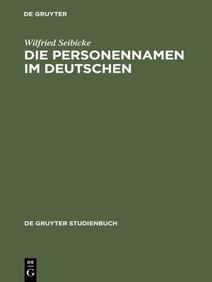 cover image of Die Personennamen im Deutschen